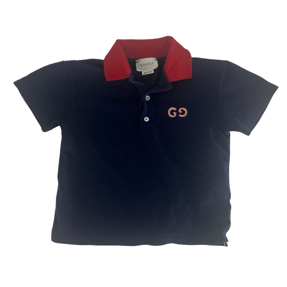 Gucci Kids Polo Shirt - Navy and Red
